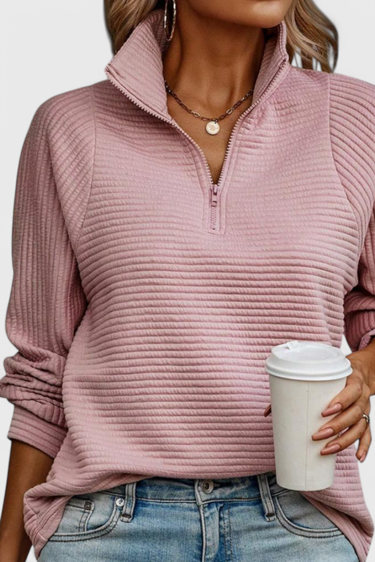 Ludovica | Pullover mit V-Ausschnitt und Reißverschluss