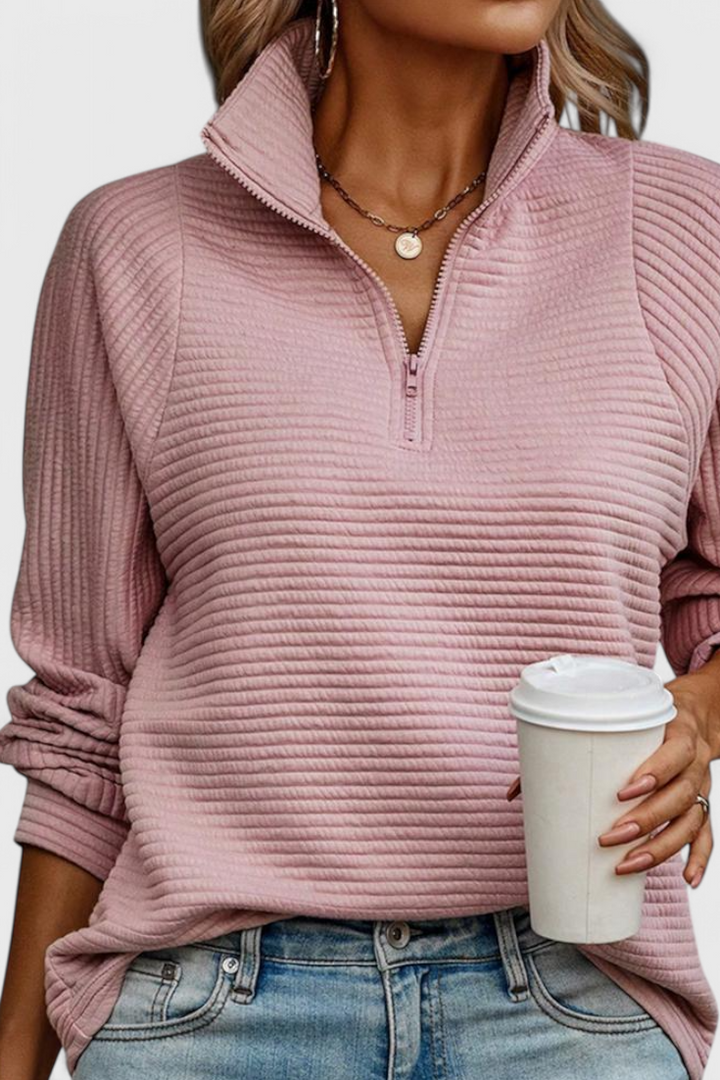 Ludovica | Pullover mit V-Ausschnitt und Reißverschluss