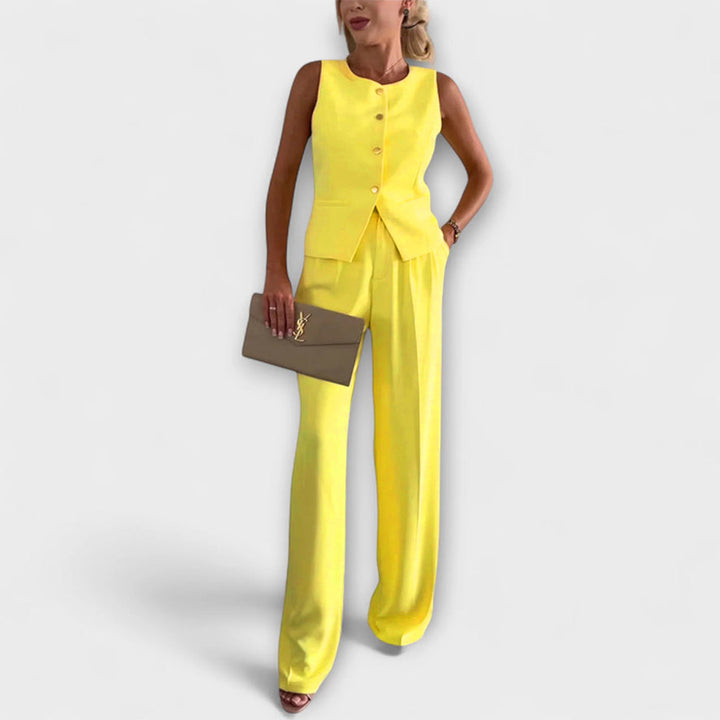 Wilhelmina - Schickes ärmelloses Top und Hosen Ensemble