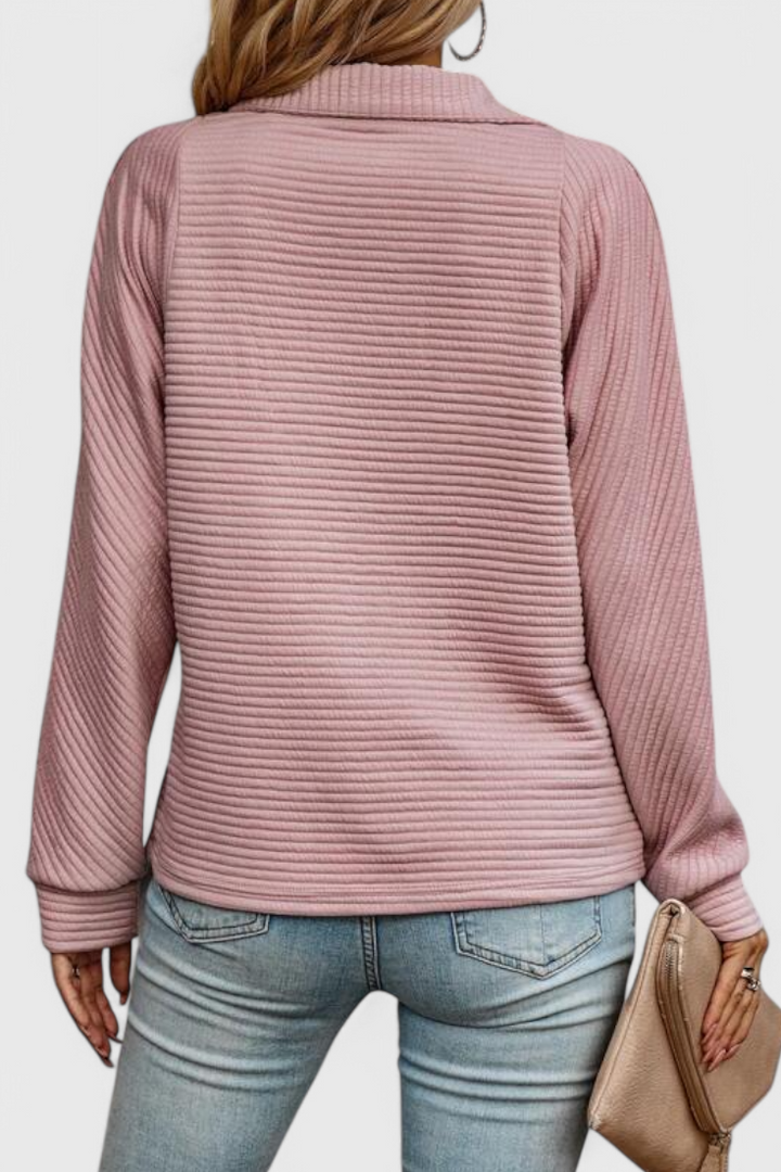 Ludovica | Pullover mit V-Ausschnitt und Reißverschluss