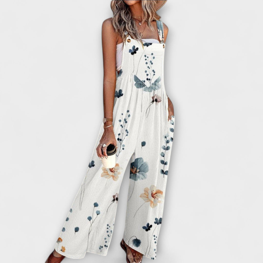 Apolline - Ivory Floral Overalls