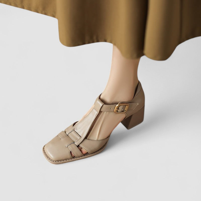 Scarlett – Orthopädische T-Strap Blockabsätze