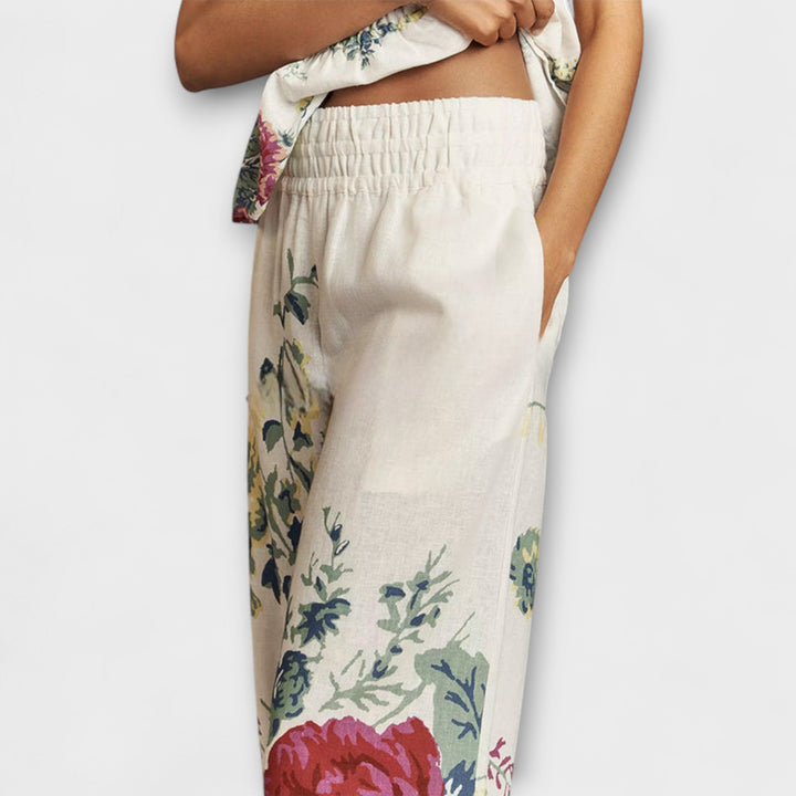 Indigo - Sommer Blumenmuster Set