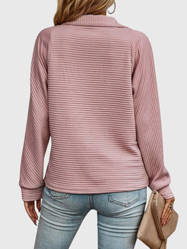 Nora | Eleganter Pullover mit halbem Reißverschluss