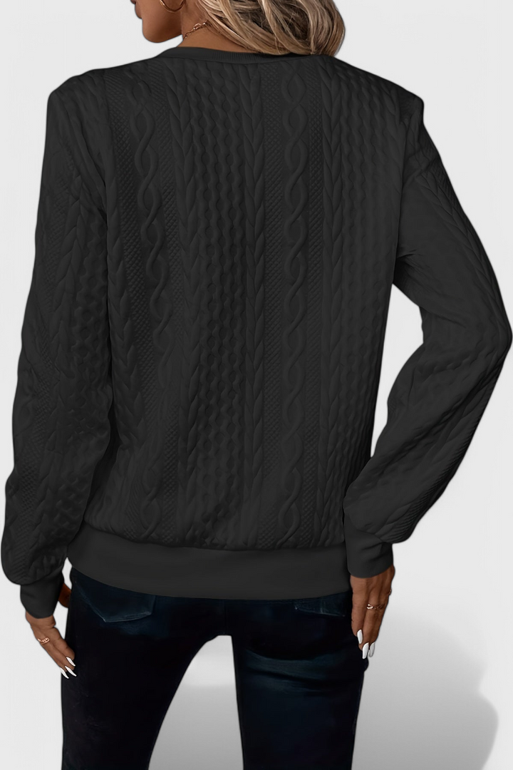 Paola | Strukturierter Pullover mit Reißverschluss