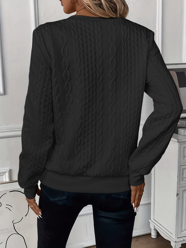 Alessia | Pullover mit Zopfstrick und Reißverschluss