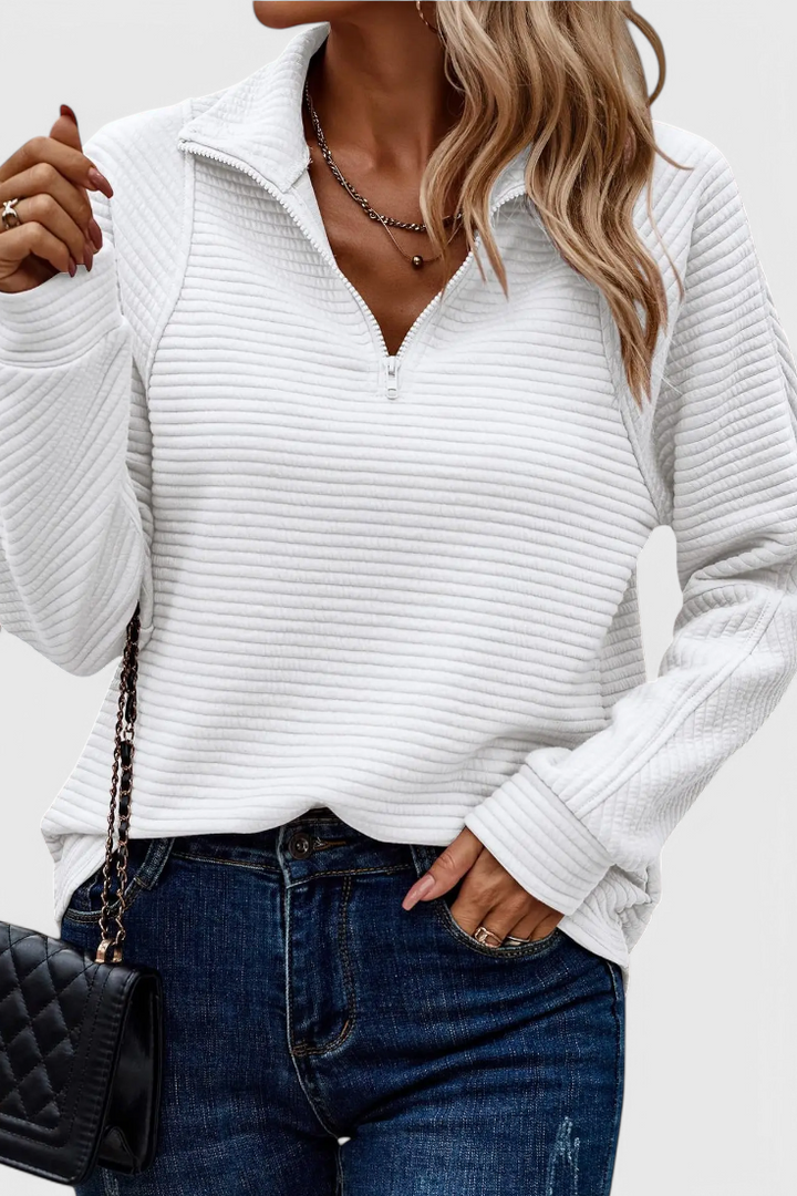 Ludovica | Pullover mit V-Ausschnitt und Reißverschluss