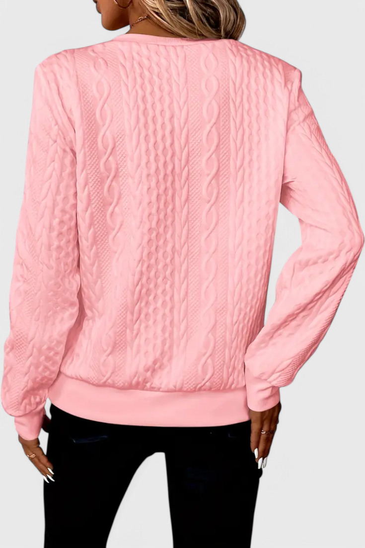 Paola | Strukturierter Pullover mit Reißverschluss