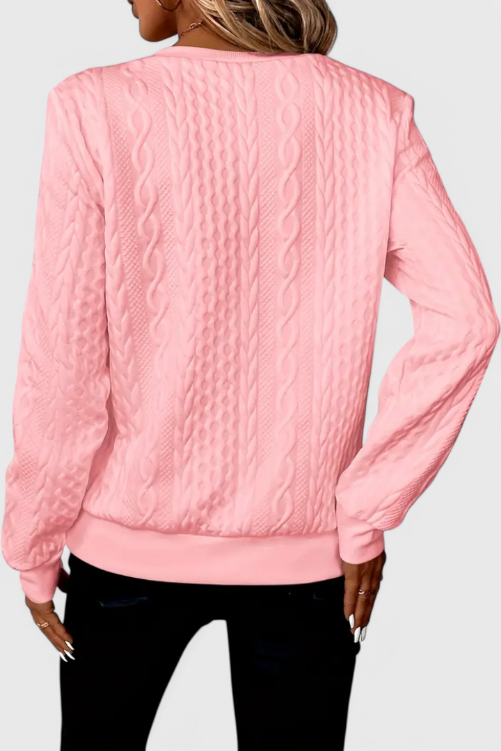 Paola | Strukturierter Pullover mit Reißverschluss