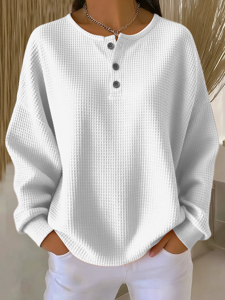 Giulia | Henley-Pullover mit Waffelmuster