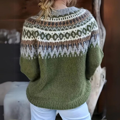 Alessandra | Merinowolle Pullover mit nordischem Muster