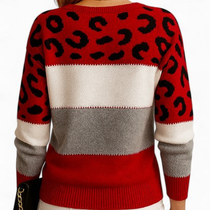 Camilla | Eleganter Pullover mit Animal-Print