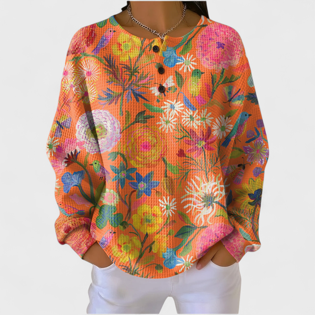 Britt | Pullover mit buntem Blumenmuster
