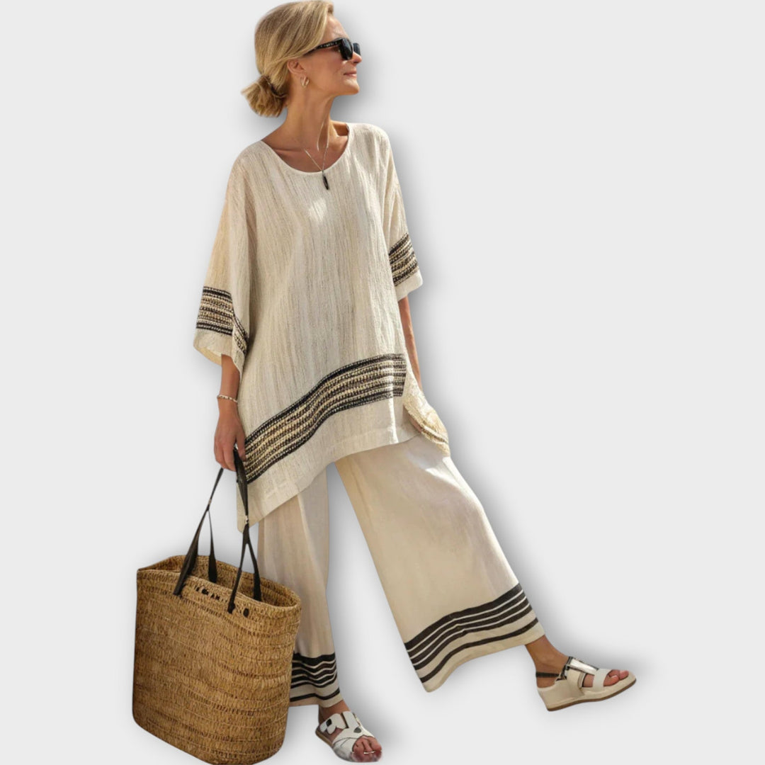 Anila - Elegantes Zweiteiliges Set Mit Gestreiftem Design