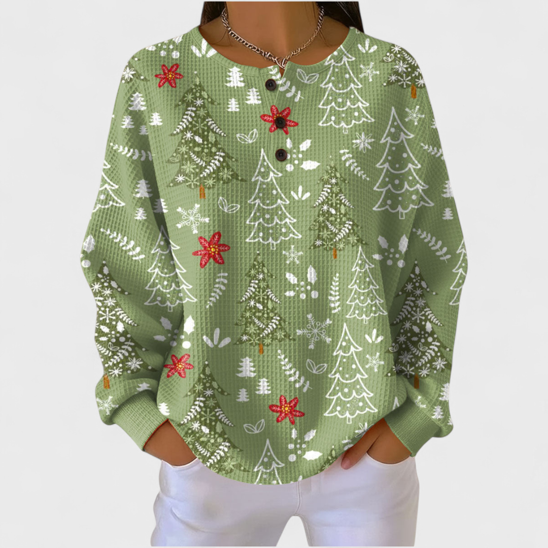 Marloes | Pullover mit Weihnachtsbaum-Motiv