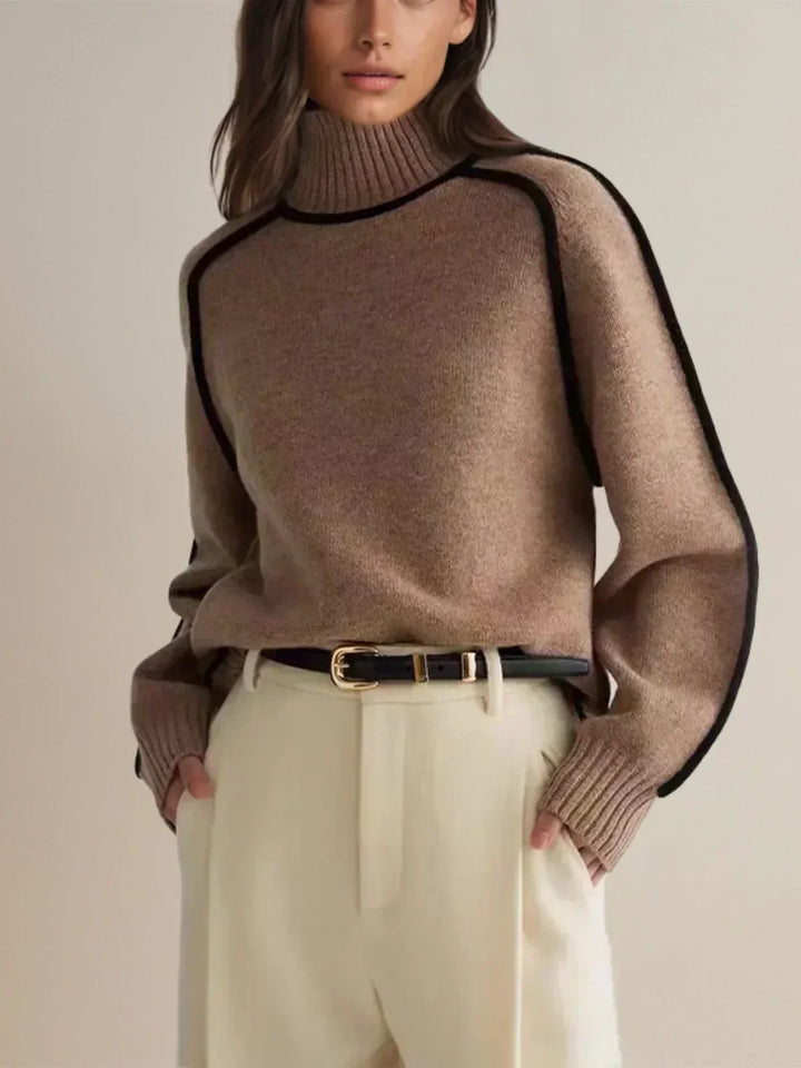 Carine | Eleganter Pullover mit hohem Kragen