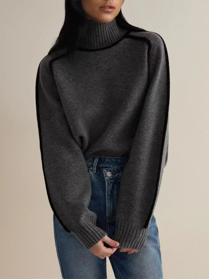 Carine | Eleganter Pullover mit hohem Kragen