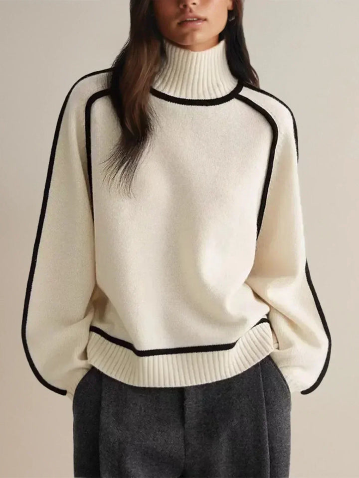 Carine | Eleganter Pullover mit hohem Kragen