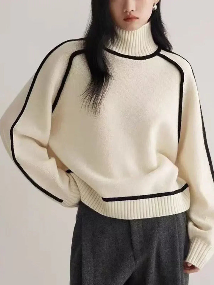 Carine | Eleganter Pullover mit hohem Kragen