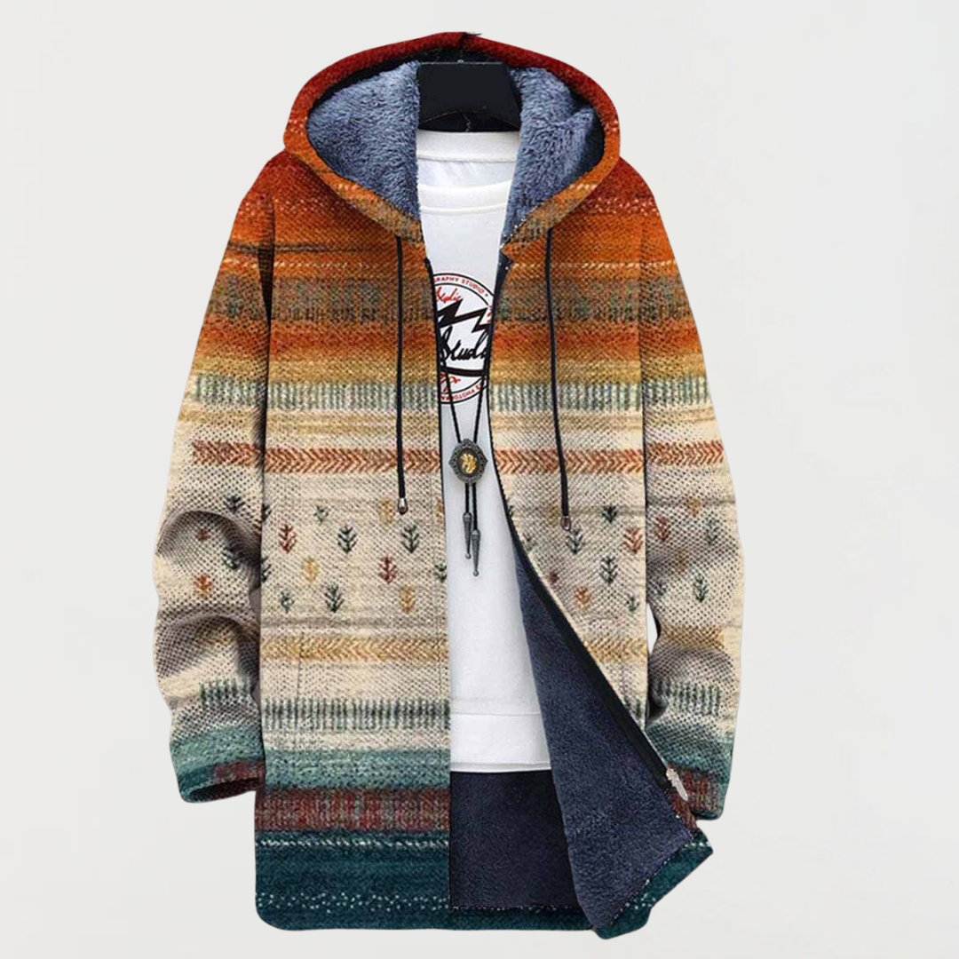 Annegret | Kapuzenjacke mit herbstlichen Streifen