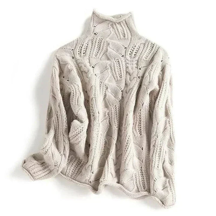 Alice | Umhüllender Pullover mit hohem Kragen