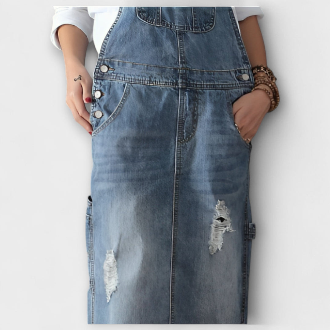 Alexa - Maxikleid im Denim-Stil