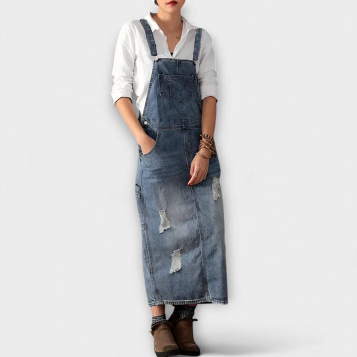 Alexa - Maxikleid im Denim-Stil
