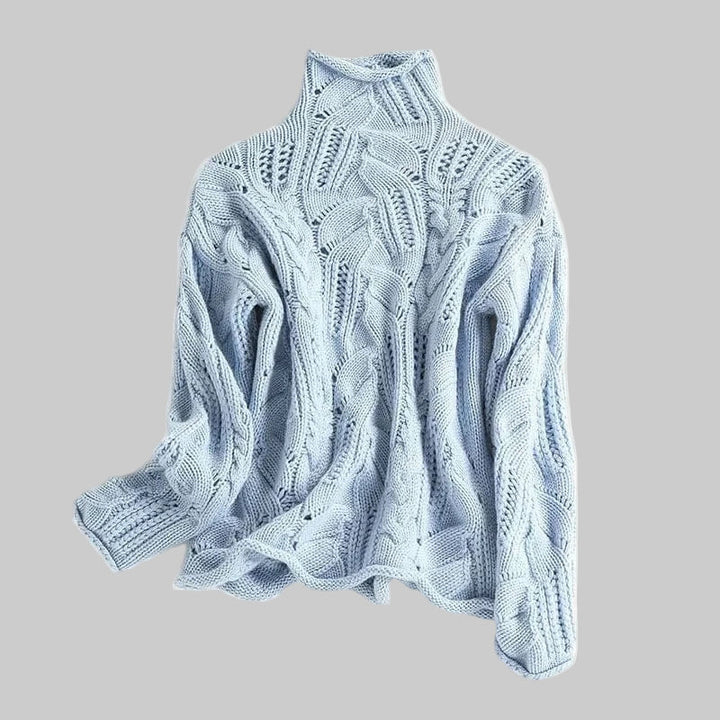 Alice | Umhüllender Pullover mit hohem Kragen