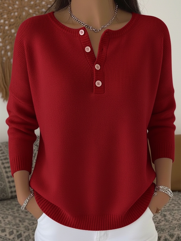 Eleonora | Eleganter Pullover mit Knöpfen