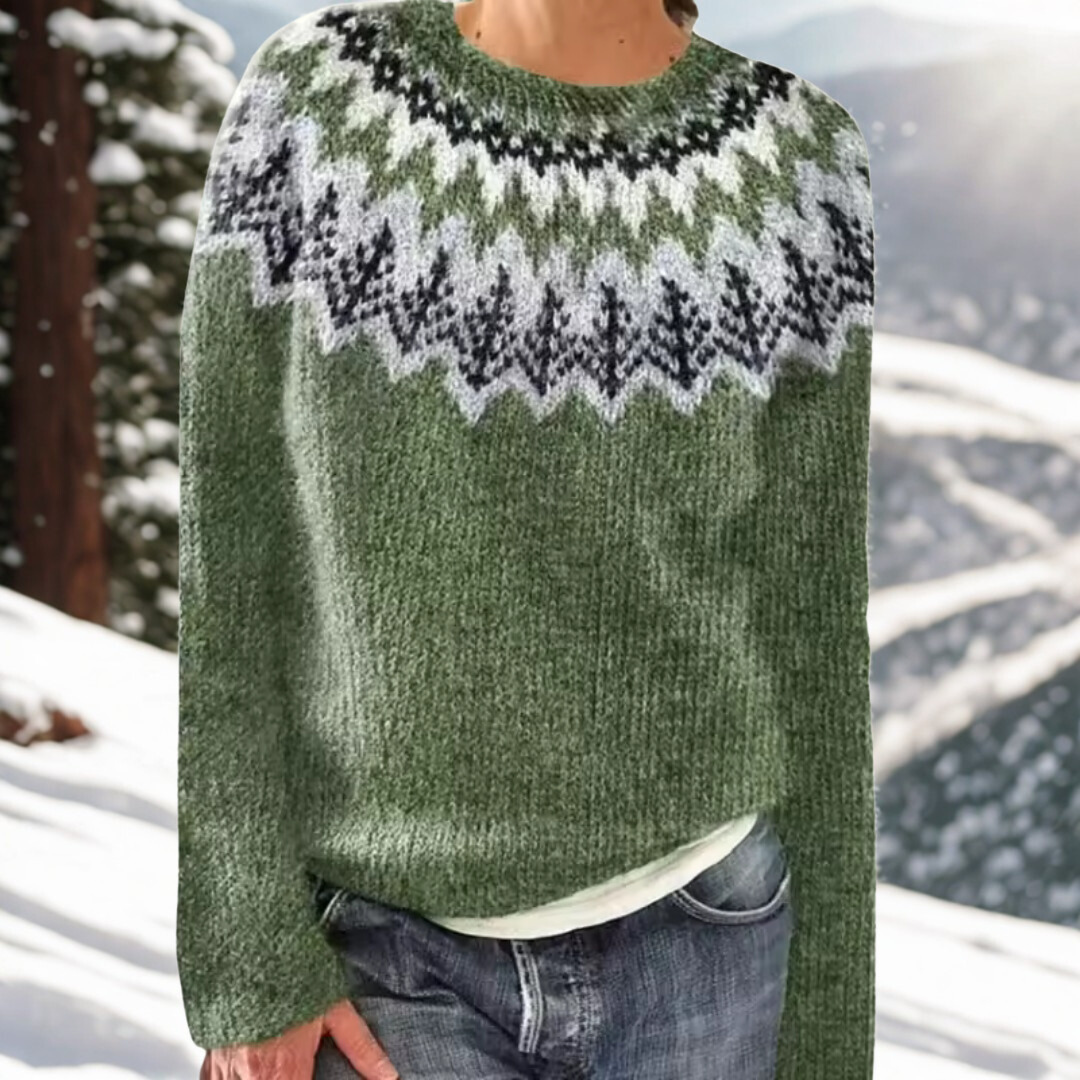 Noemi | Merinowollpullover mit nordischem Muster