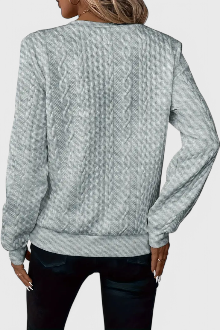 Paola | Strukturierter Pullover mit Reißverschluss