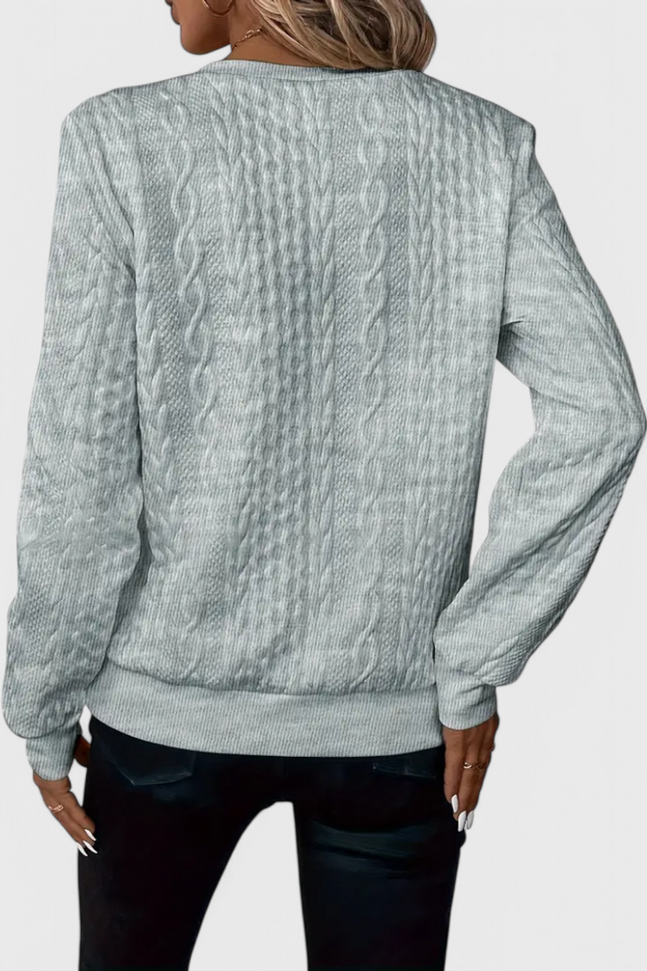 Paola | Strukturierter Pullover mit Reißverschluss