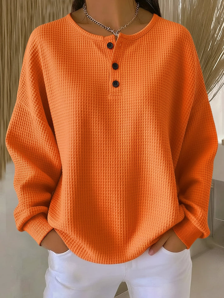 Giulia | Henley-Pullover mit Waffelmuster