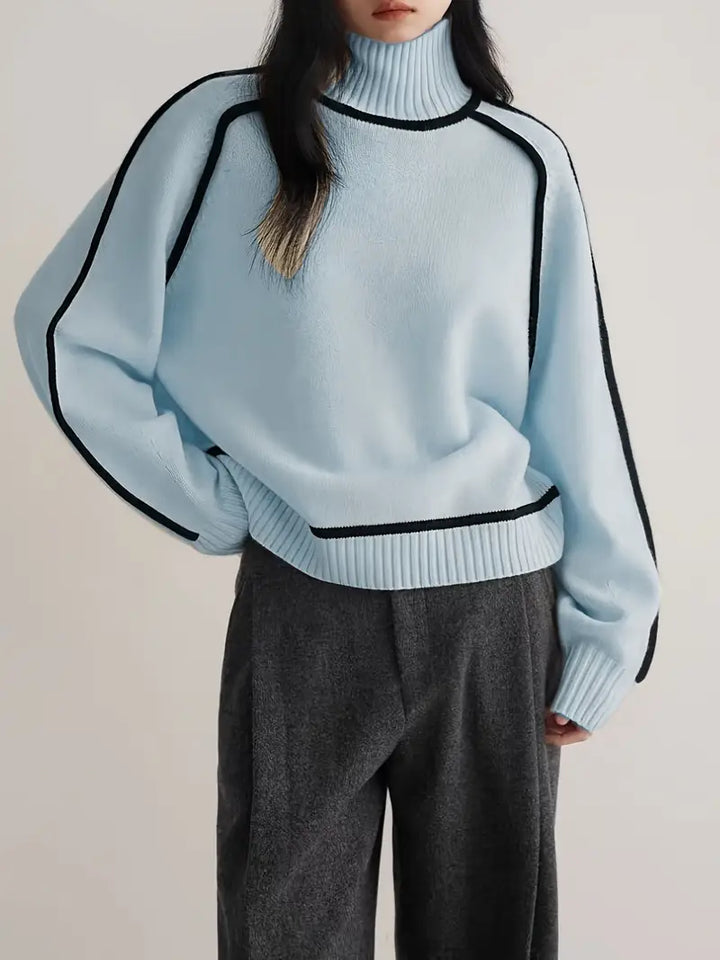 Carine | Eleganter Pullover mit hohem Kragen