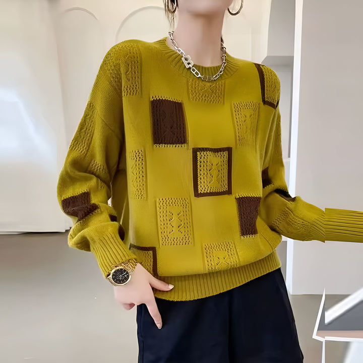 Aurora | Pullover mit geometrischem Patchwork-Muster