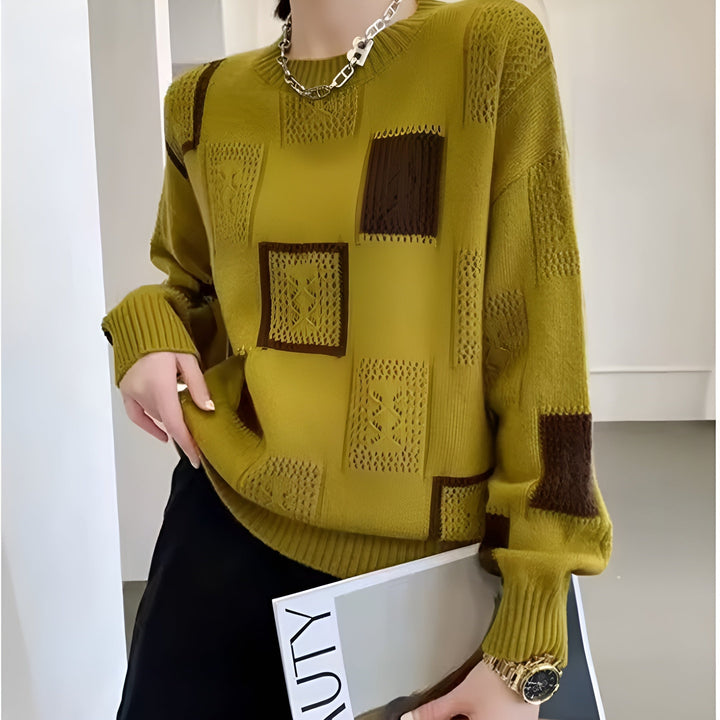 Aurora | Pullover mit geometrischem Patchwork-Muster