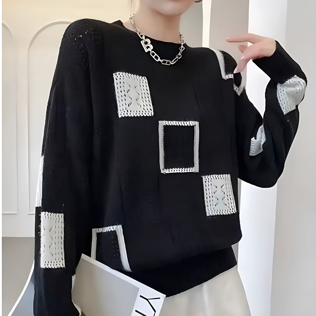 Aurora | Pullover mit geometrischem Patchwork-Muster