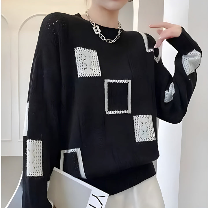Aurora | Pullover mit geometrischem Patchwork-Muster