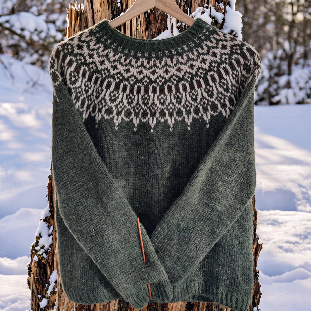 Francesca | Merinowollpullover mit nordischem Muster auf den Schultern