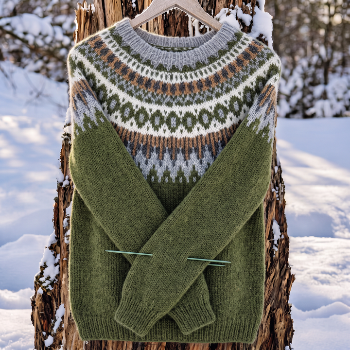 Alessandra | Merinowolle Pullover mit nordischem Muster