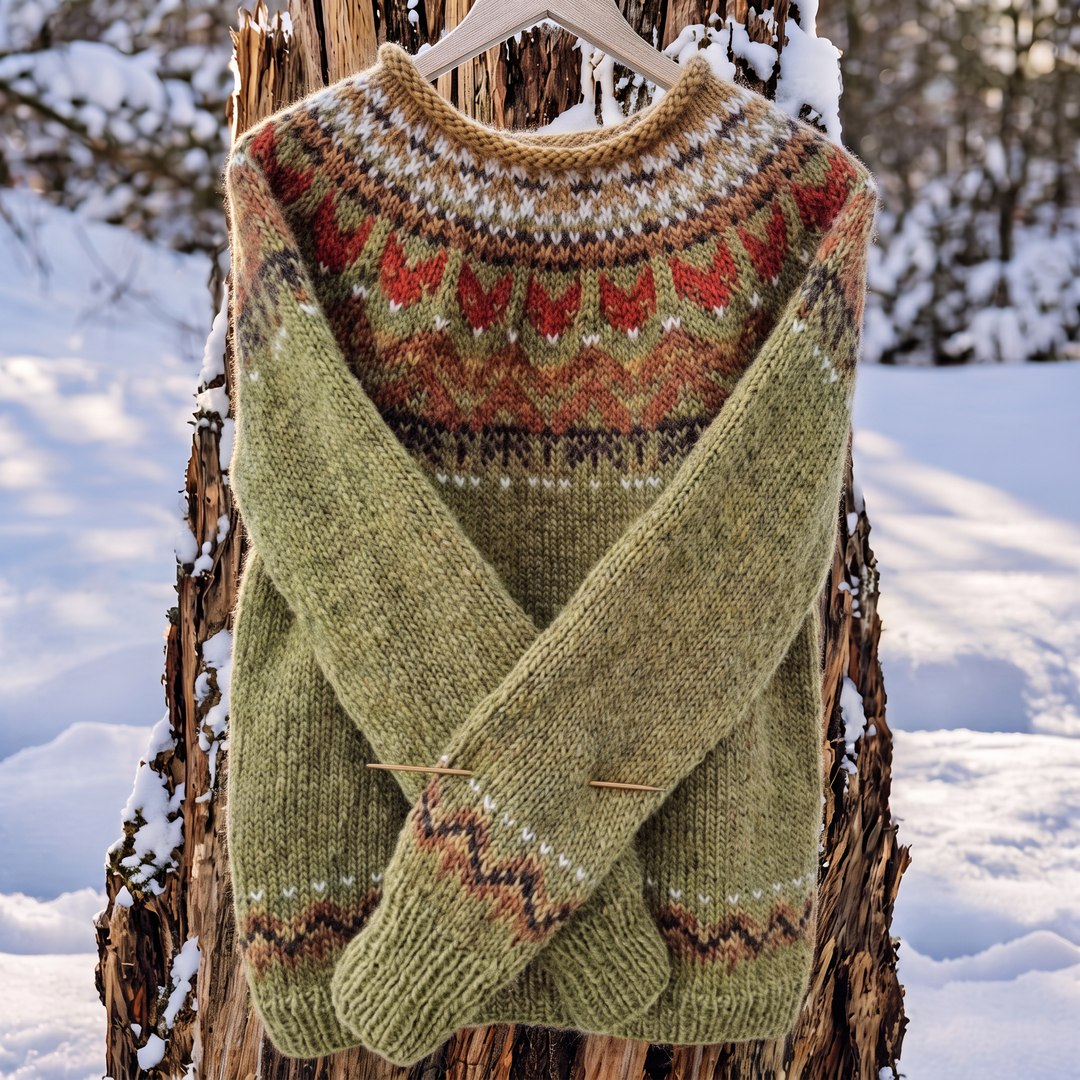 Martina | Merinowolle Pullover mit Nordic-Muster