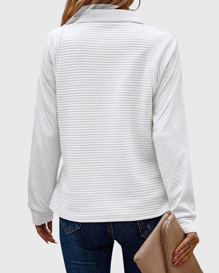 Nora | Eleganter Pullover mit halbem Reißverschluss