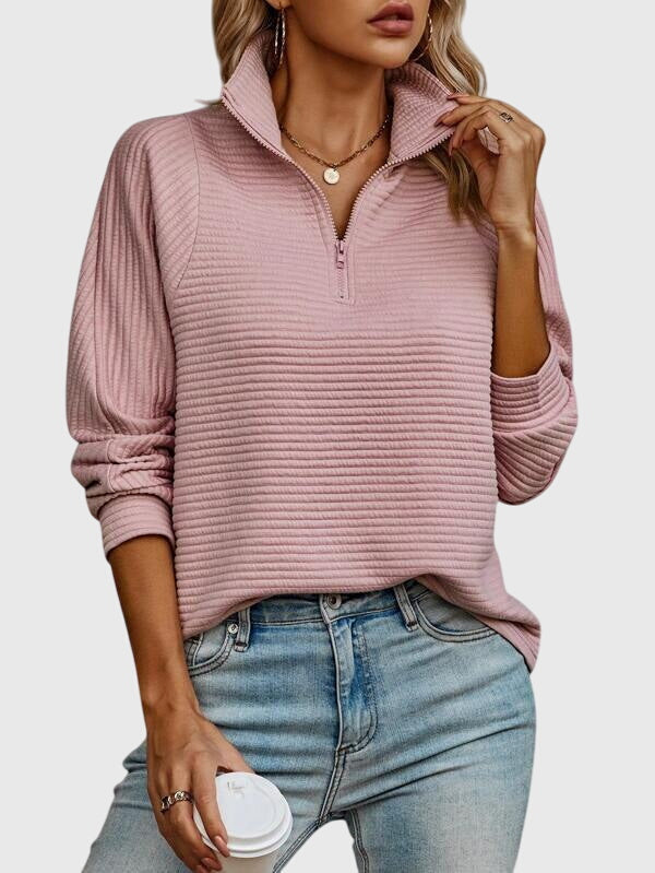 Nora | Eleganter Pullover mit halbem Reißverschluss