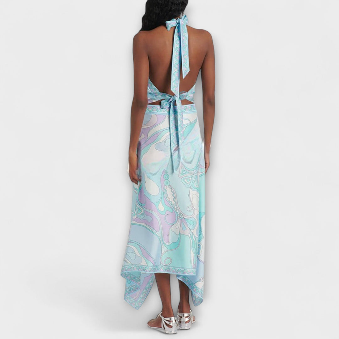 Everly - Set aus Neckholder-Top und asymmetrischem Midi-Rock