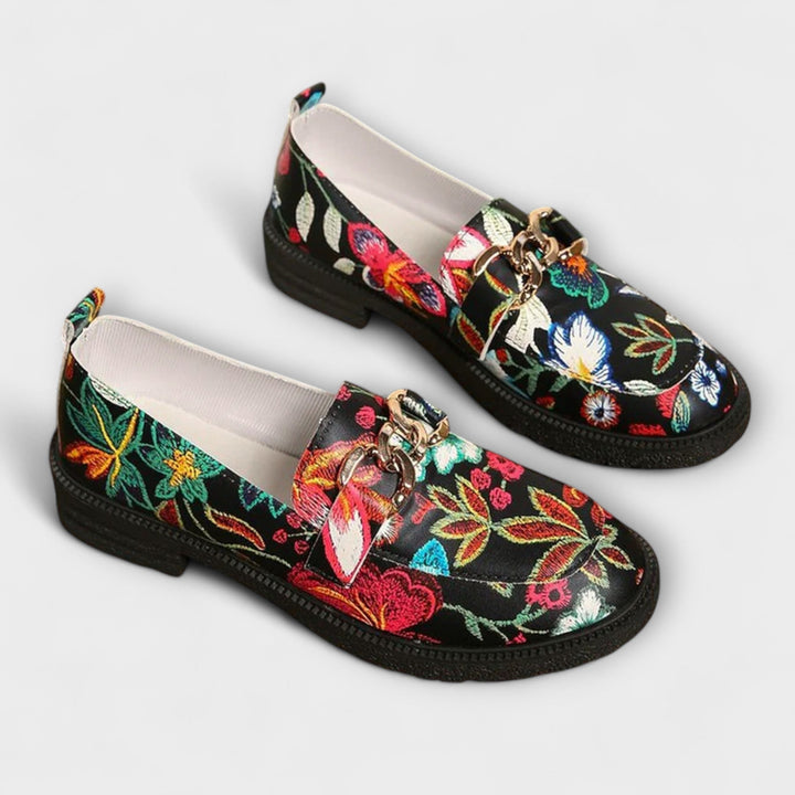 Orla – Mehrfarbige Loafer mit Blumenmuster