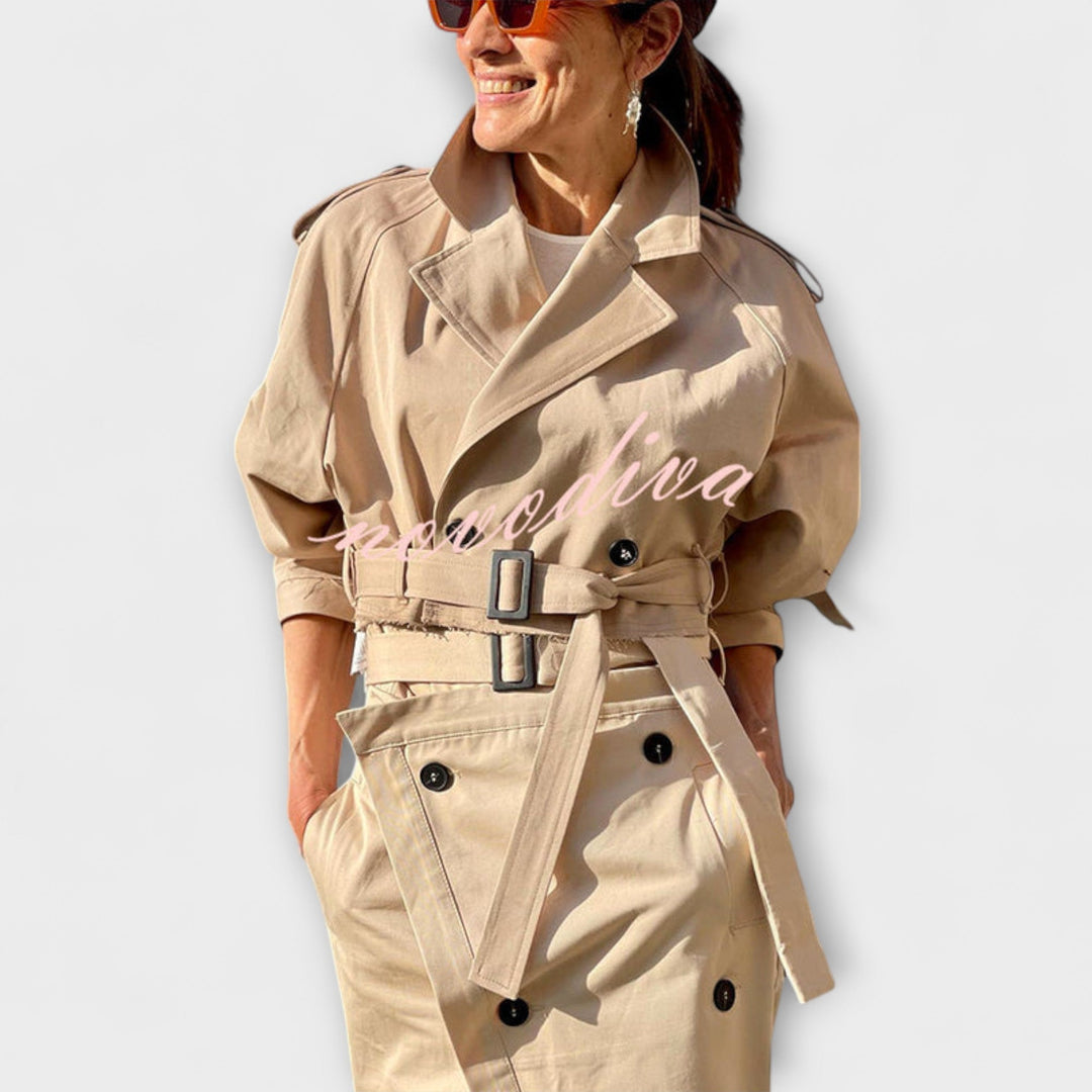 Lyra- Elegante Jacke Midi-Rock mit Taschen