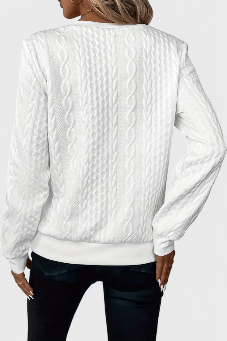 Paola | Strukturierter Pullover mit Reißverschluss