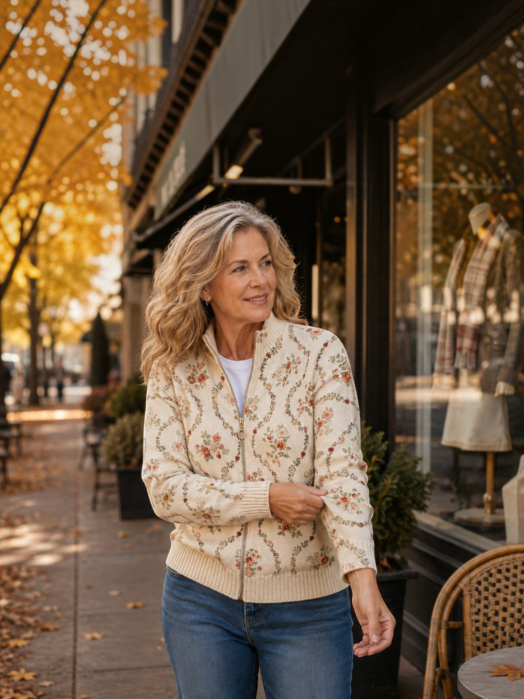 Soledad | Strickjacke mit zarten floralen Ranken