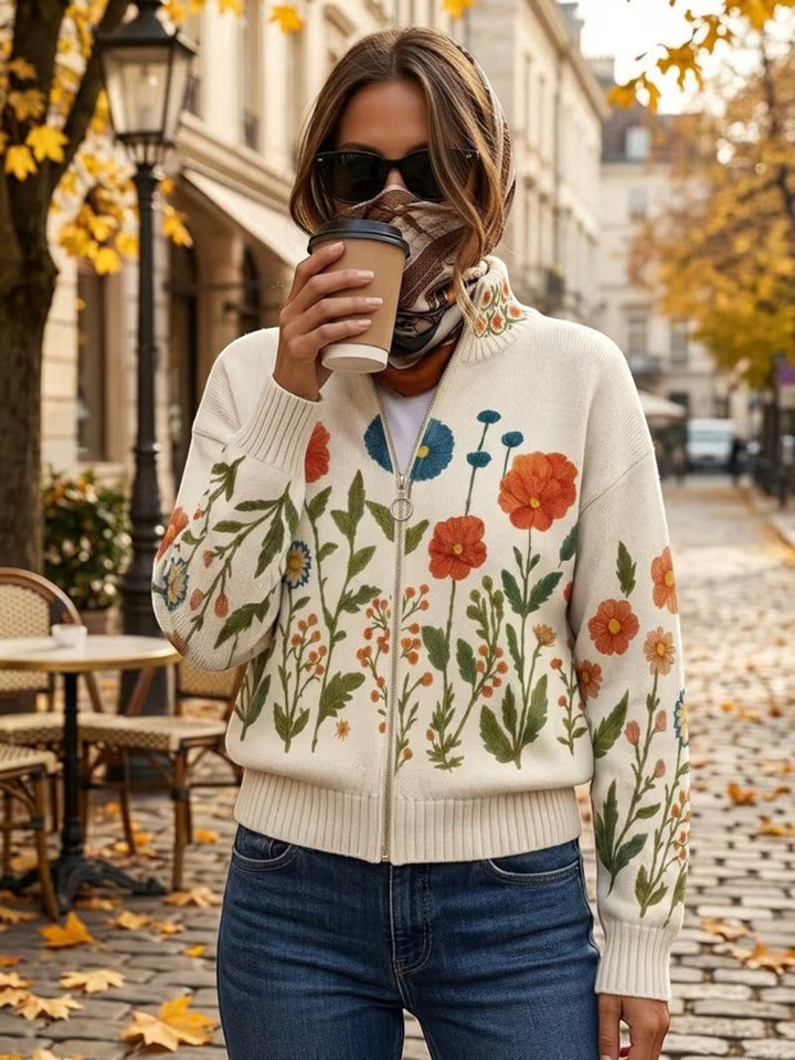 Vanesa | Strickjacke mit Wildblumenmuster