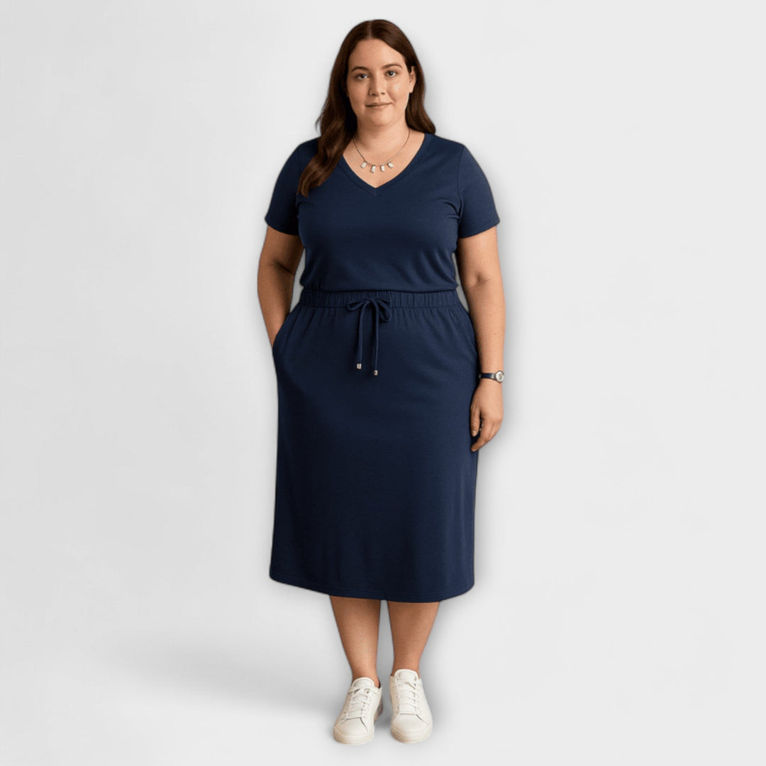 Danielle - Elegantes V-Ausschnitt Top mit Rock